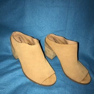 suede open toe heels / sandals